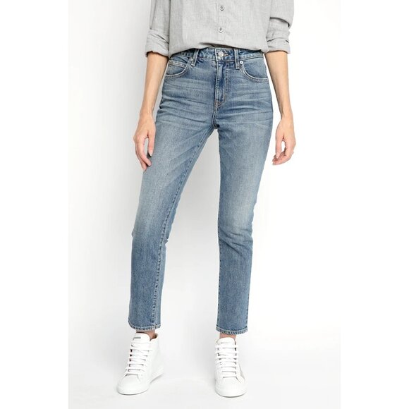 SLVRLAKE Lou Lou Blue Bird Mid Rise Slim Fit Denim Blue Jeans Womens Size 31 NWT - Picture 1 of 12